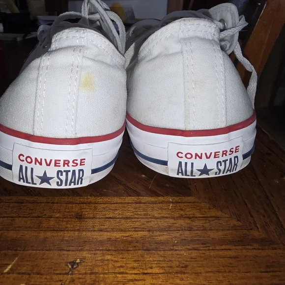 Converse White Canvas Sneakers with Rubber Toe Cap - Picture 6 of 8